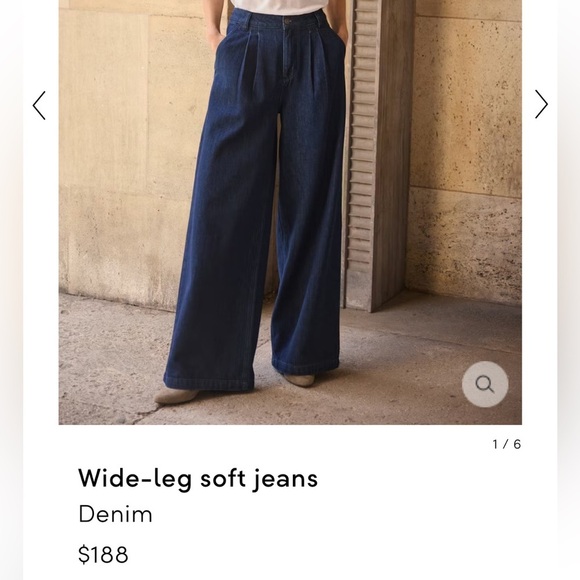 Wrap London wide leg soft jeans high rise tailored pleated ZU50 size 8 - Picture 12 of 13